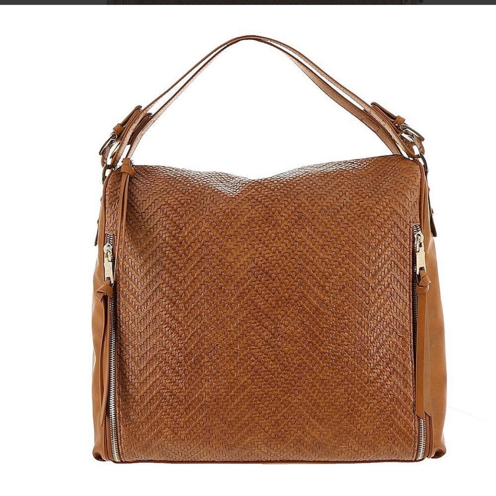 Steve Madden Bwinnie Cognac Brown Hobo zipper bag